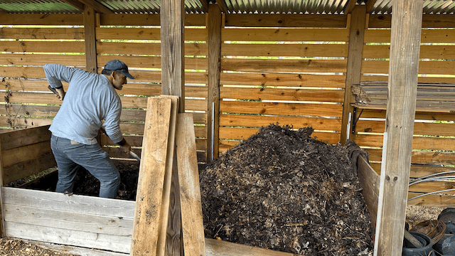 Brandon Lee Getting A Lesson On Building Compost